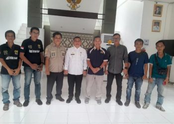 Ketua bersama pengurus PWI Kabupaten Musi Rawas Utara audiensi dengan Bupati Musi Rawas Utara.