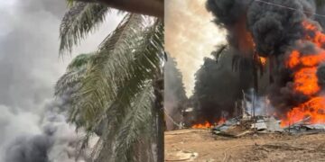 Diduga Sumur Minyak Ilegal Terbakar Milik Oknum Polisi